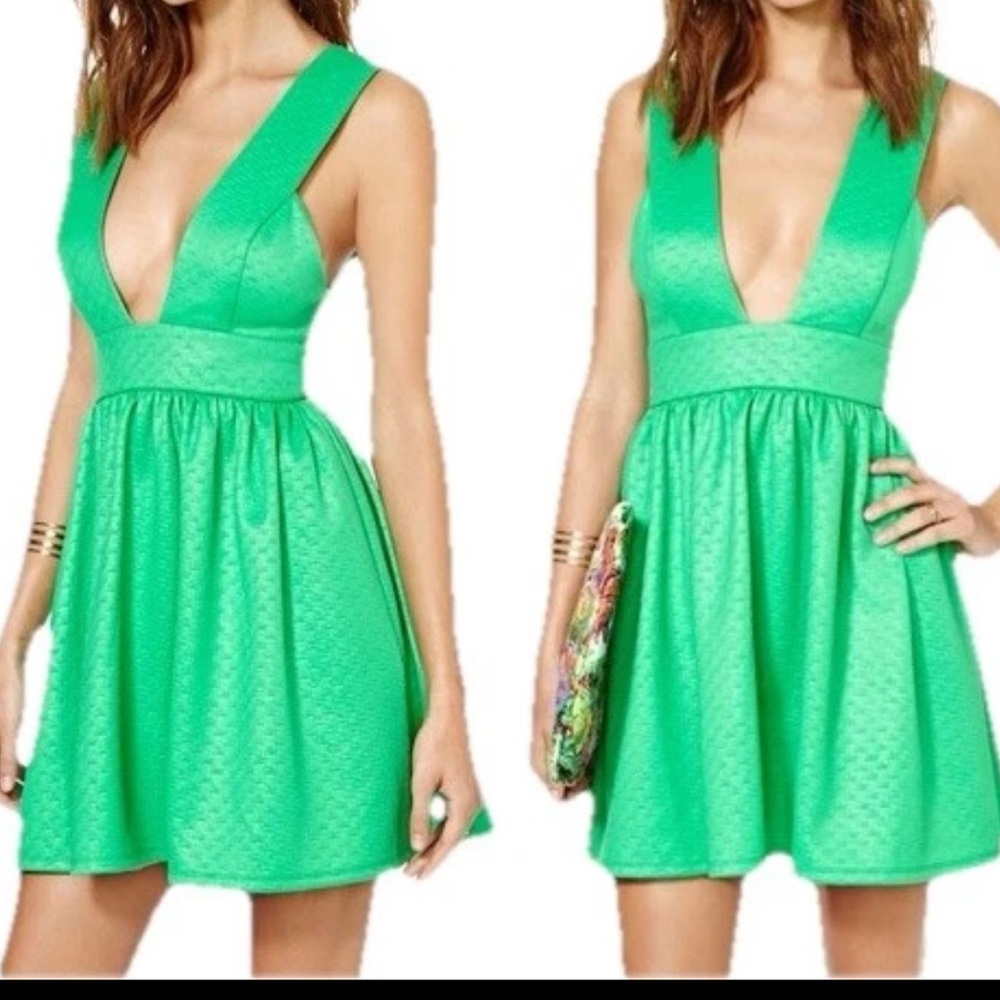 Nasty Gal Lime Green Spin Off Mini Dress XS B106